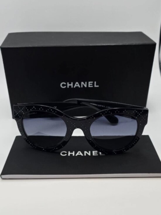 Chanel Butterfly Sunglasses Blue Rhinestone Womens Sunglasses 5420-B-A main image 9